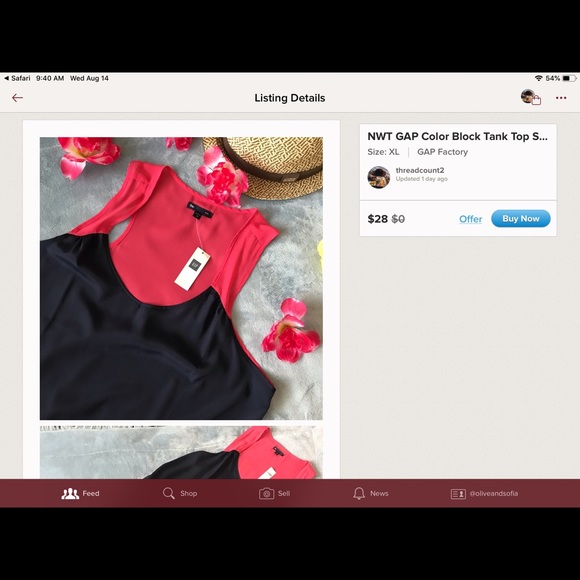 Nice pink /navy color block drawstring dress GAP - Picture 3 of 7